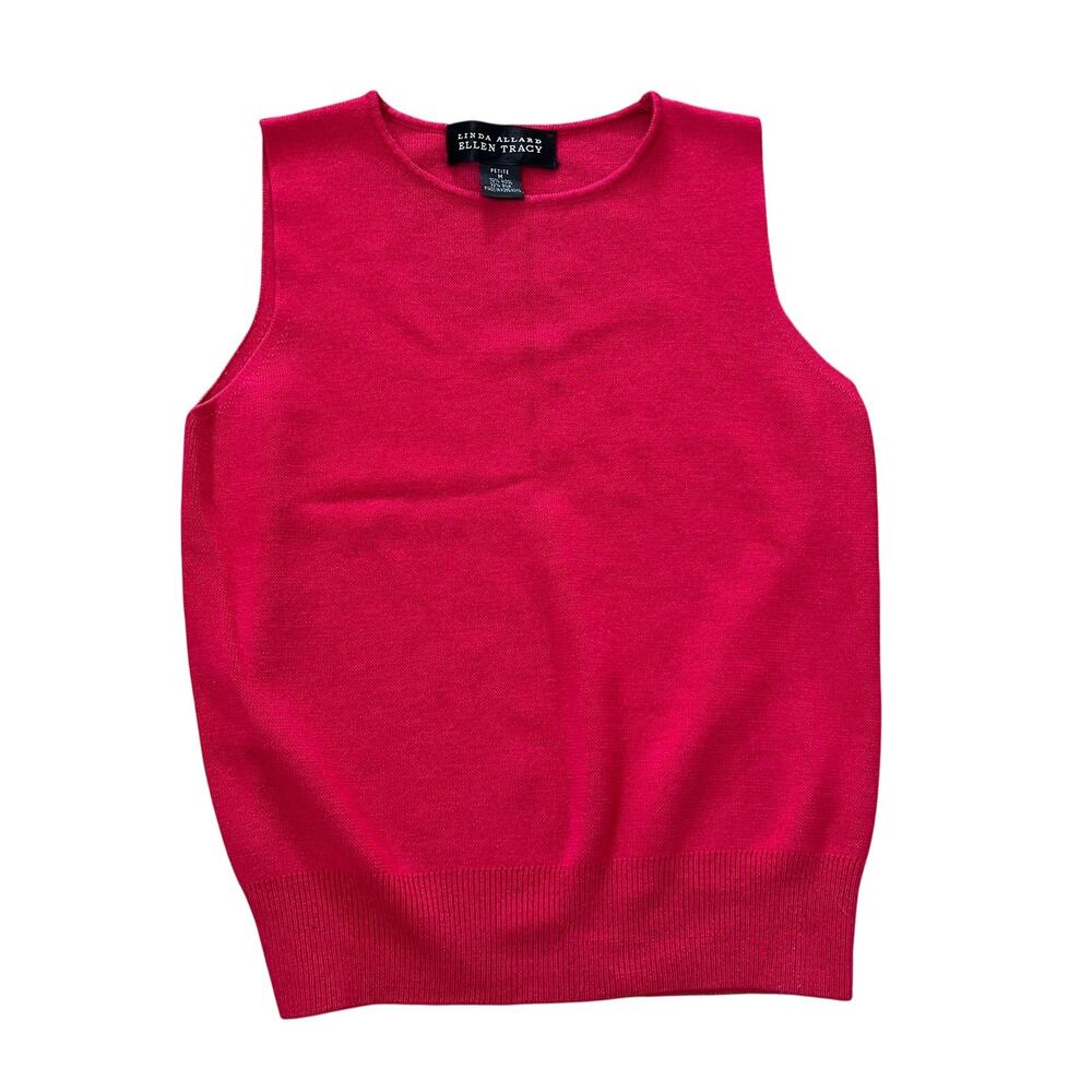 Ellen Tracy Linda Allard Sleeveless Vest Wool Silk Petite M